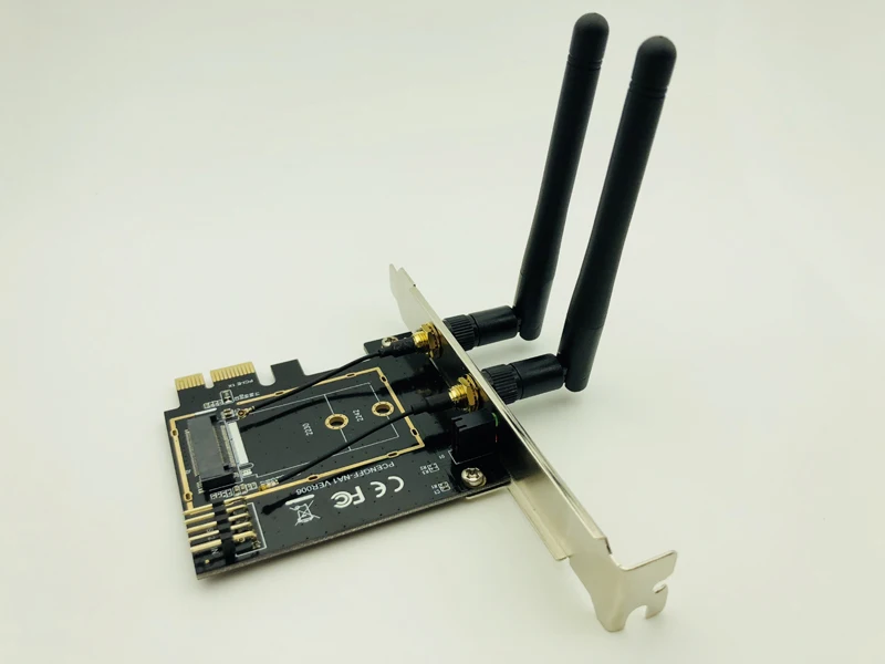 Adaptador WiFi M.2 M2 NGFF Key A-E a Mini PCI Express Wifi Raiser PCI-E 1X NGFF soporte inalámbrico 2230 2242 Mini tarjeta de red PCIE - imagen 2