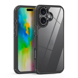 Funda de teléfono dura acrílica transparente de lujo para iphone 11, 12, 13, 14, 15 16 Pro Max 16 Pro Plus, funda transparente híbrida a prueba de golpes