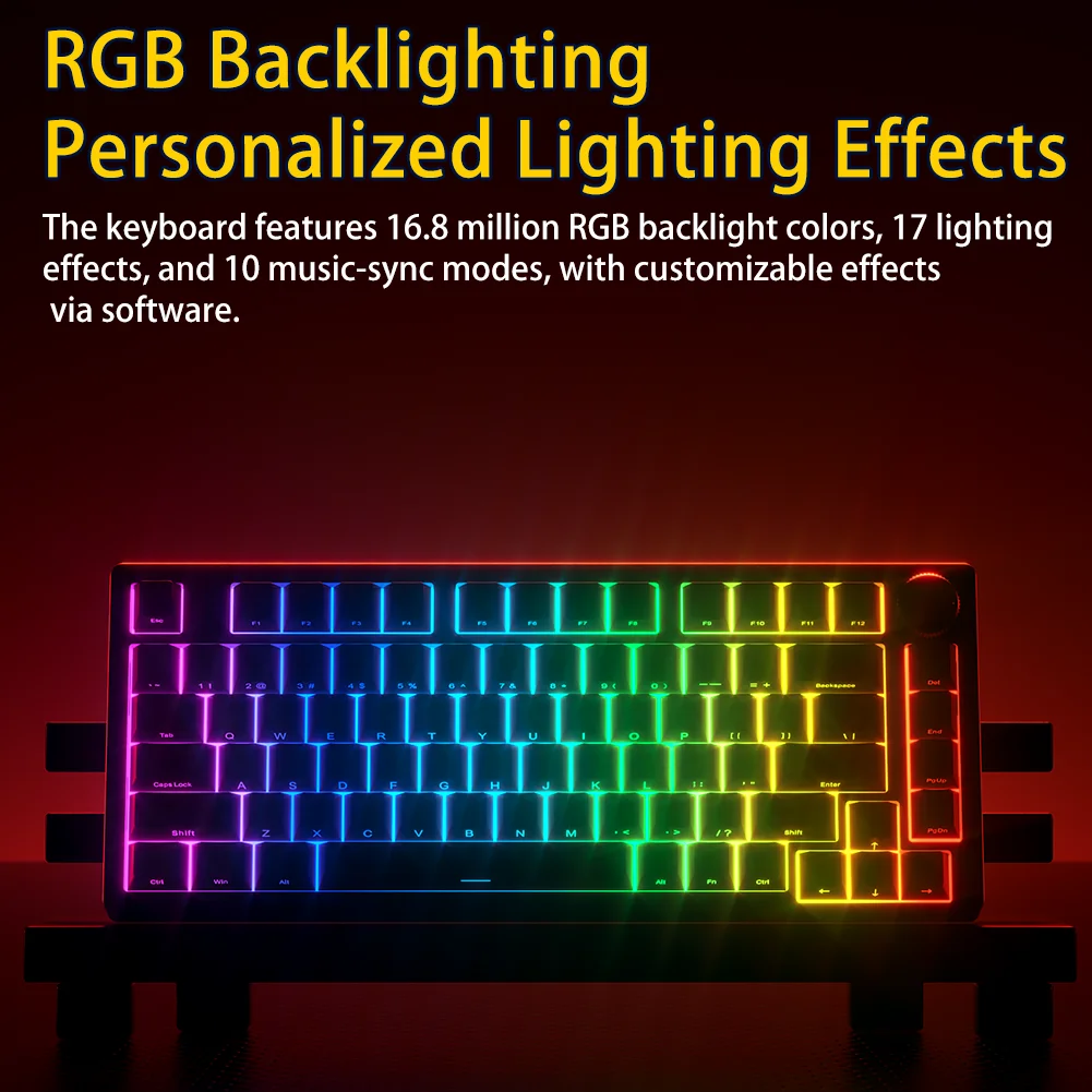 LEOBOG Hi75C/HI75C Pro teclado Barebone personalizado multimodo Kit de teclado de aluminio con cable/inalámbrico estructura de junta retroiluminada RGB - imagen 5
