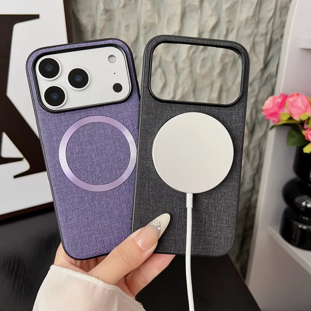 Para Apple iphone 17 Pro Max funda de lujo PU magnética carga inalámbrica funda protectora trasera para iphone 17 Air 17Pro Shell - imagen 3