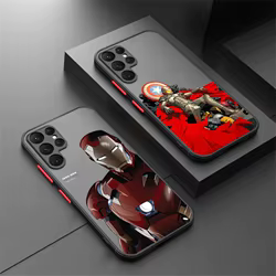 Spider Man Iron Man Thanos funda translúcida esmerilada para teléfono Samsung Note 20, A35, A03, A54, A31, A22, A34, A14, A24, A04, A55, 5G, TPU