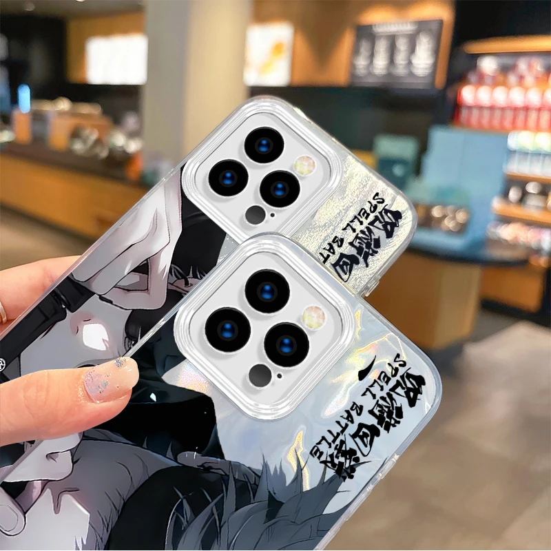 Funda de teléfono de Anime Jujutsu Kaisen Satoru Gojo Gradient para iPhone 16, 15, 14, 13, 12, 11, 8, 7, 6 Pro Max Plus, XS, XR, cubierta dura a prueba de golpes - imagen 5