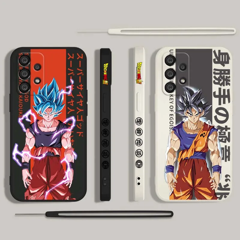 Funda de moda d-dragon Ball Saiyan para Samsung Galaxy A71 A55 A54 A53 A51 A16 A15 A06 5G, funda de teléfono con cuerda izquierda líquida - imagen 2
