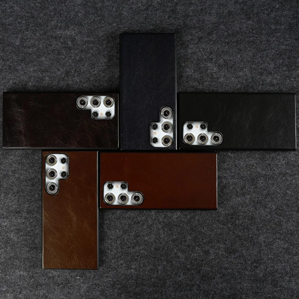 Funda de teléfono de cuero genuino Retro para Samsung Galaxy S24 Ultra S23 Plus S24Ultra S23Ultra S22Ultra S21FE fundas traseras de lujo - imagen 5