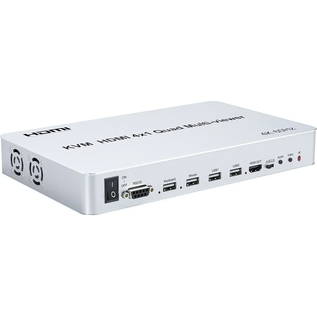 Conmutador KVM 4K 60 Hz 90 ° 180 ° Flip RS232 HDMI 4x1 Quad Multi-visor USB teclado ratón para ordenador PC multiplexor de vídeo de 4 canales - imagen 2