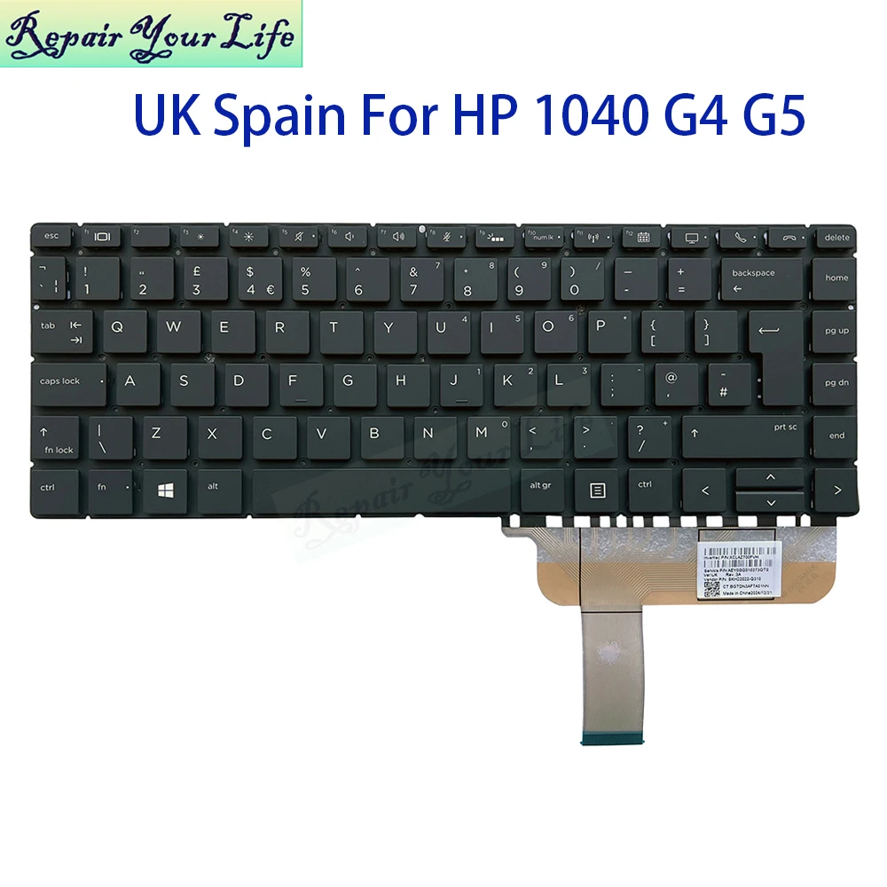UK GB Teclado español retroiluminado para HP EliteBook X360 1040 G4 G5 G6 SP/ES España teclados retroiluminados Notebook Teclado L41041-071
