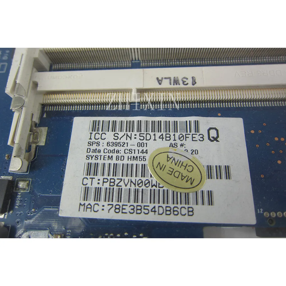 Yourui para HP Pavilion G6 G6-1000 placa base de computadora portátil HM55 UMA DDR3 639521-001 6050A2412201 placa principal prueba completa - imagen 4