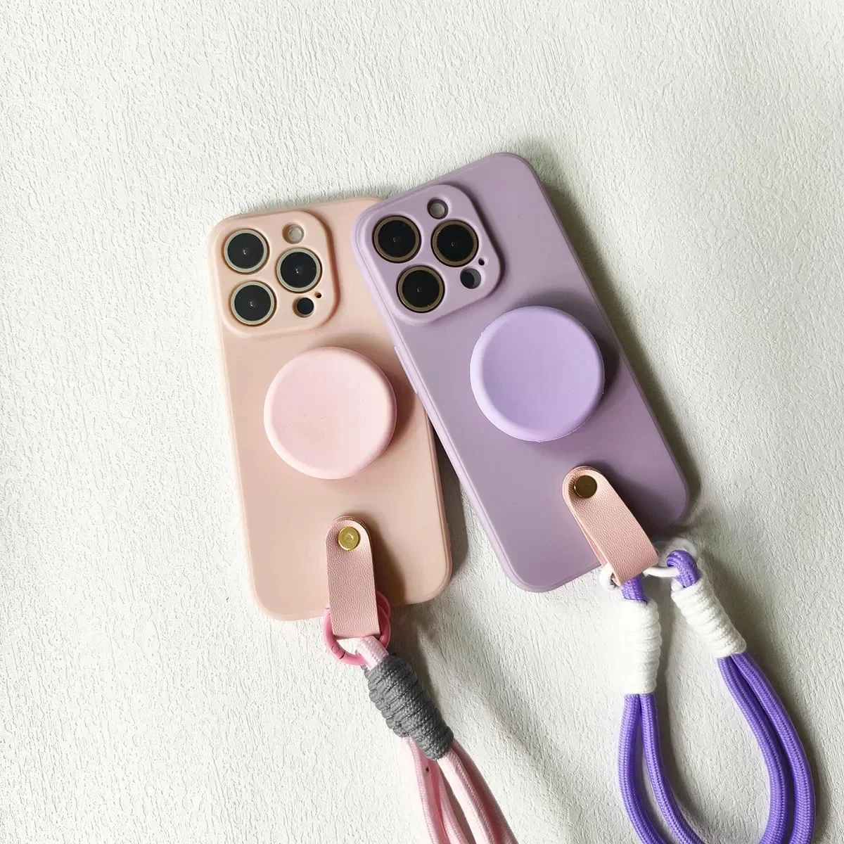 Funda de silicona con soporte para teléfono y correa para la muñeca con cordón para Samsung Galaxy A17 A07 A16 A26 A36 A56 A06 4G 5G - imagen 5