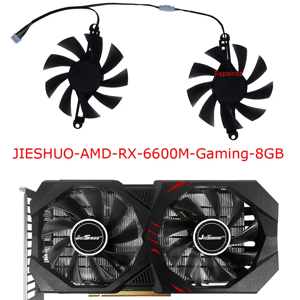 2Pcs/Set Ventilador de tarjeta gráfica,Enfriador VGA,85MM Diameter,para AMD 51risc RX 6600M,para AMD Jieshuo RX 6600M,para MLLSE RX 580 8GB Gaming GDDR5 VGA - imagen 3