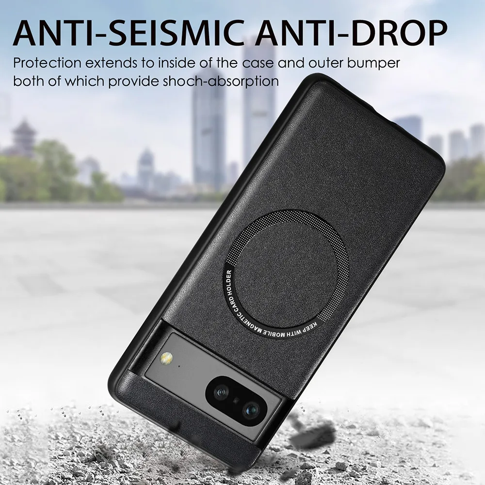 Funda protectora de cuero para Google Pixel 7 Pro, cubierta de protección de piel, Googl Goole Pixel7Pro Pixel7 7Pro, imán de carga, Coque duro trasero - imagen 5
