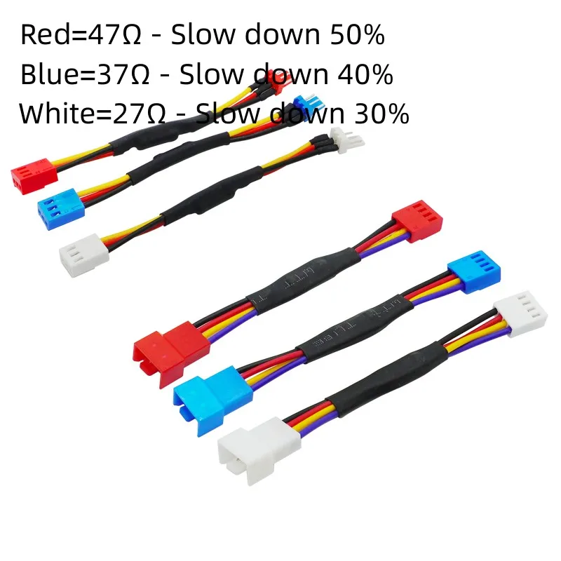 Cable Resistor 3/4 Pines PC – Reductor Ruido Velocidad Ventilador - imagen 4