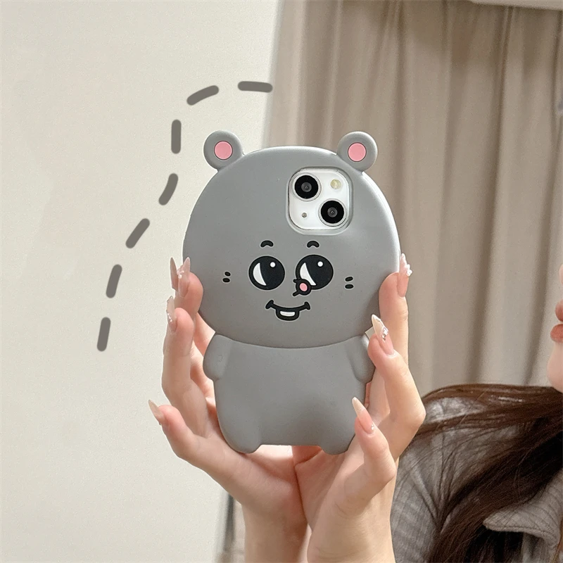 Funda de silicona con ratón de dibujos animados para IPhone 16, 15, 14, 13, Pro Max Plus, 16Pro, 15Pro, IPhone16, ProMax, Animal bonito, accesorios de cubierta Kawaii - imagen 4