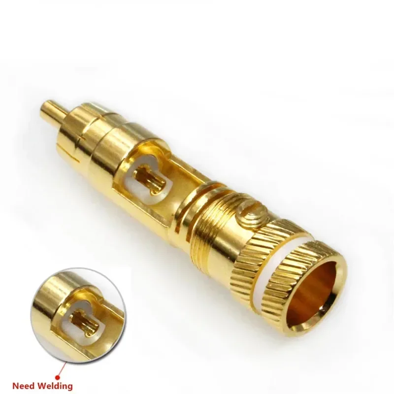 Conector RCA, Terminal de auriculares macho, WBT-0144 de cobre chapado en oro con bloqueo de tornillo para soldar Cable de Audio y vídeo - imagen 5