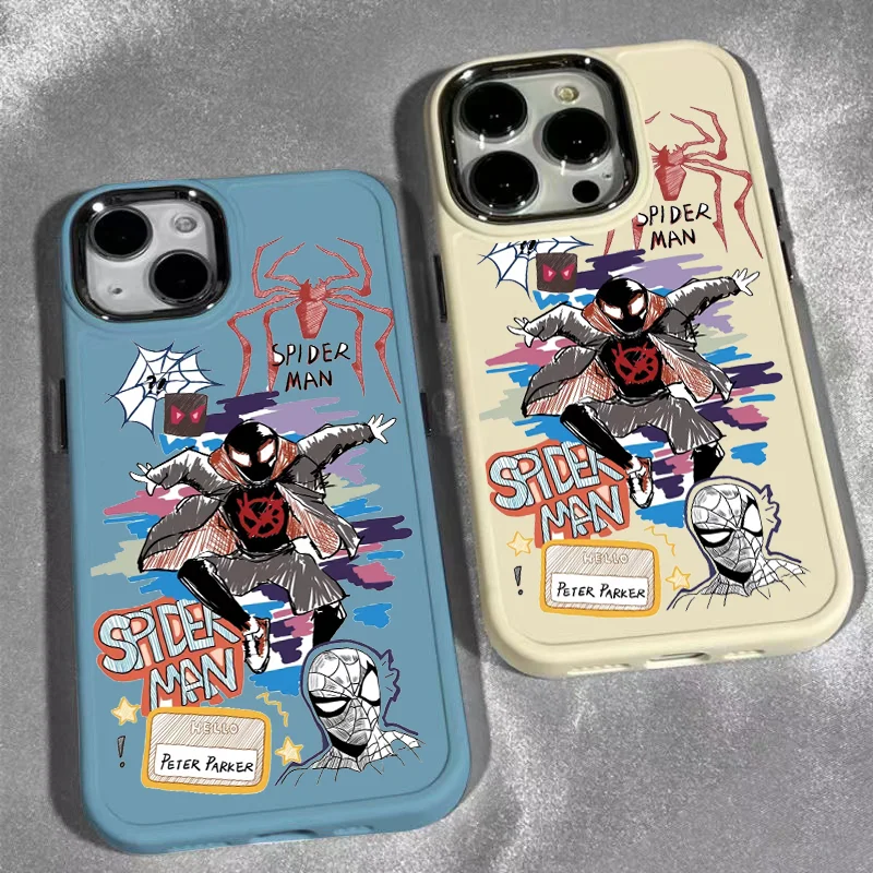 Funda de teléfono de alta calidad de Marvel Spider Man para iPhone 15 14 13 12 11 Pro Max X XR XS MAX 7 8 Plus Y2k Fundas protectoras de dibujos animados - imagen 5