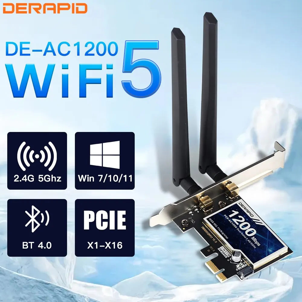 Adaptador WiFi AC1200 PCIe Dual Band – Intel Bluetooth
