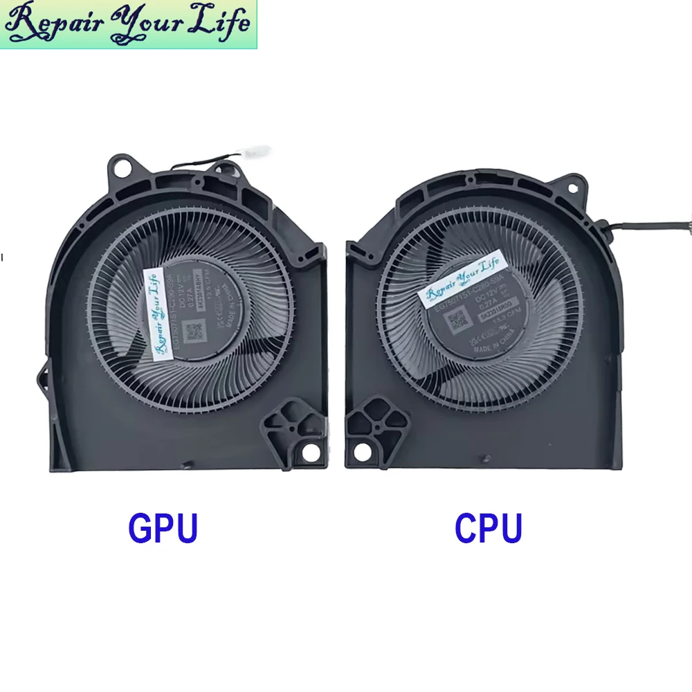 Radiador de refrigeración para ordenador portátil, ventilador de CPU GPU para Dell G16 7630 G15 5530 2023 Gamer, enfriador VGA DC12V EG75071S1-C280-S9A - imagen 2