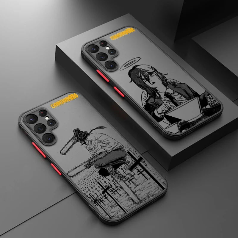 Funda translúcida esmerilada para teléfono Samsung, motosierra Man Line, A72, A54, A53, A52S, A34, A32, A33, A24, A23, A22S, A02 Lite - imagen 2