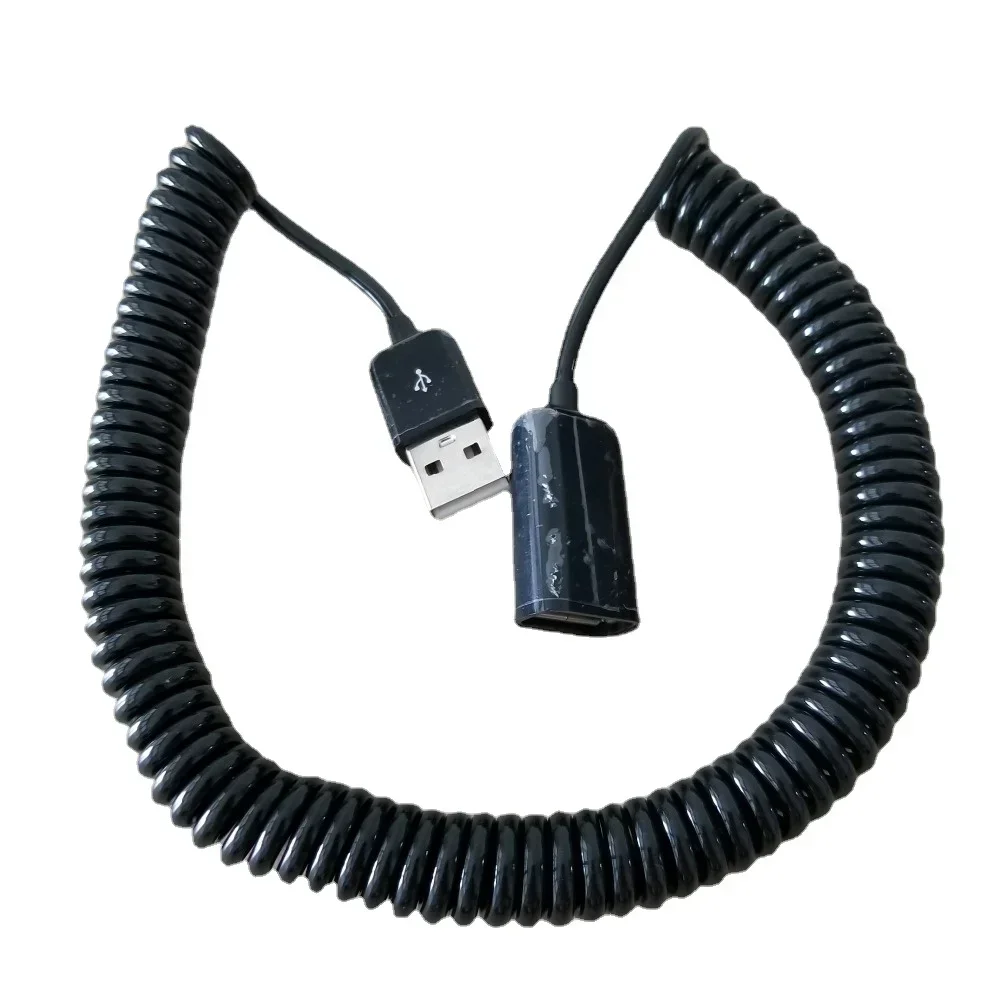 Cable de extensión de datos telescópico de resorte USB 2,0 macho a hembra para dispositivos de ratón de cámara 3M