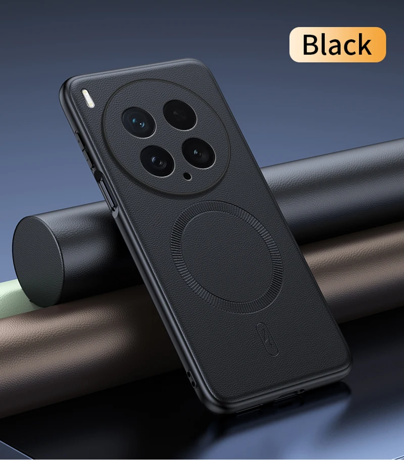 Para VIVO X200 Ultra funda protectora de cuero magnética para VIVO X200 Ultra antihuellas antideslizante PC + TPU