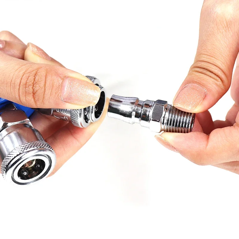 Componentes neumáticos tipo C conexión de conector rápido T redondo herramienta de enchufe bidireccional accesorios de compresor de aire - imagen 3