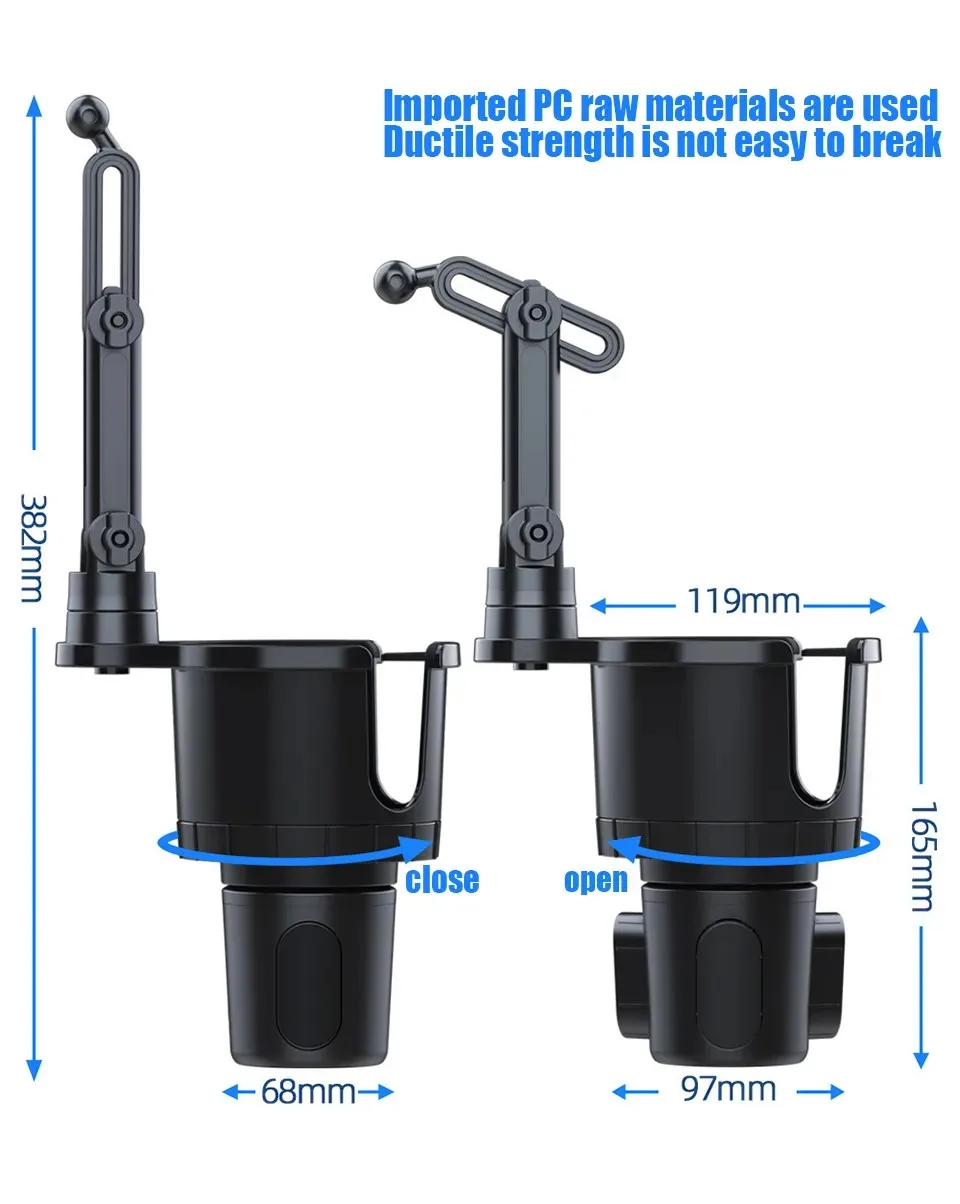 Portavasos Universal 2 en 1 para coche, soporte para tableta y automóvil para iPad Pro 12,9 Air 2019 Mini 4 para Samsung tab S7 plus 12,4 - imagen 5