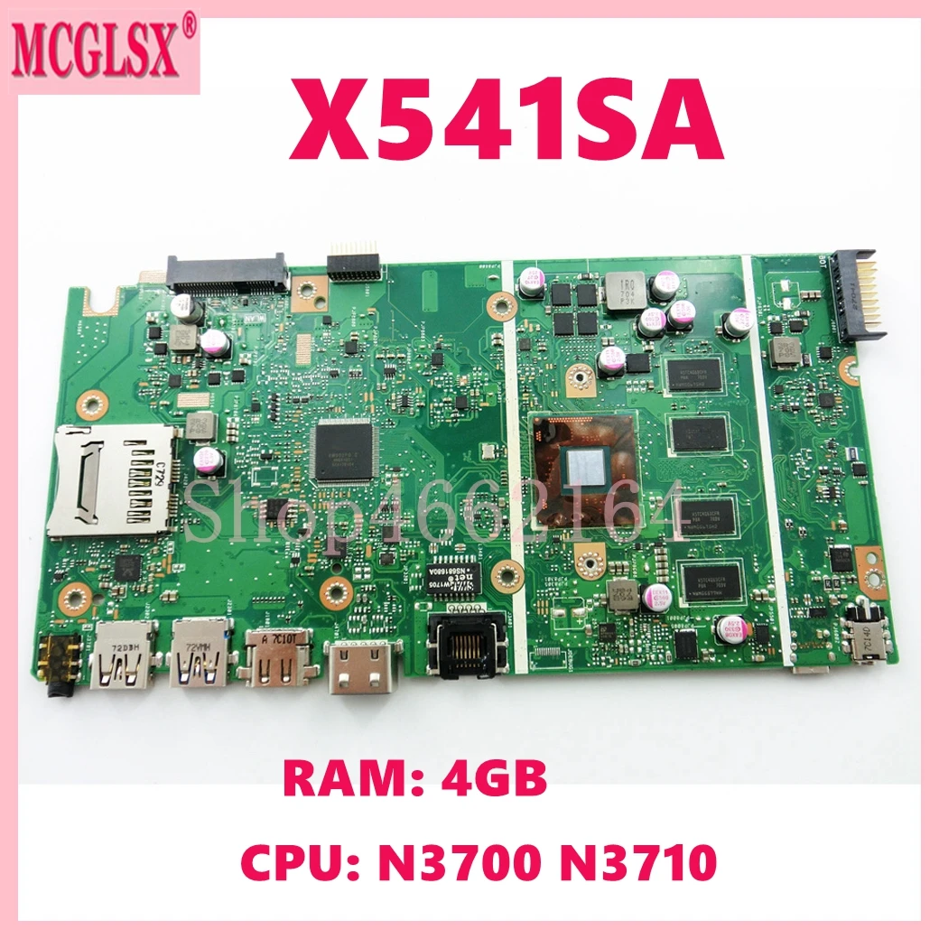 Placa base para portátil X541SA con CPU N3700 N3710 4GB-RAM para For Asus X541SA A541SA F541SA R541SA D541SA probada OK