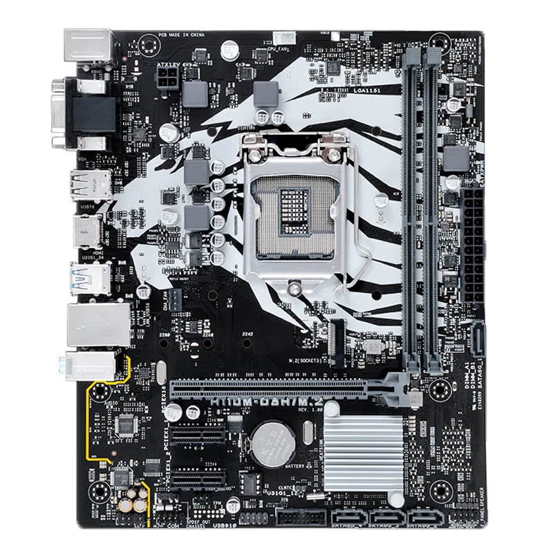 Placa base H110M-D3H/M.2 mATX Intel H110 LGA1151 DDR4 SATA3 HDMI VGA para procesadores Intel Core i7/i5/i3/Pentium/Celeron - imagen 2