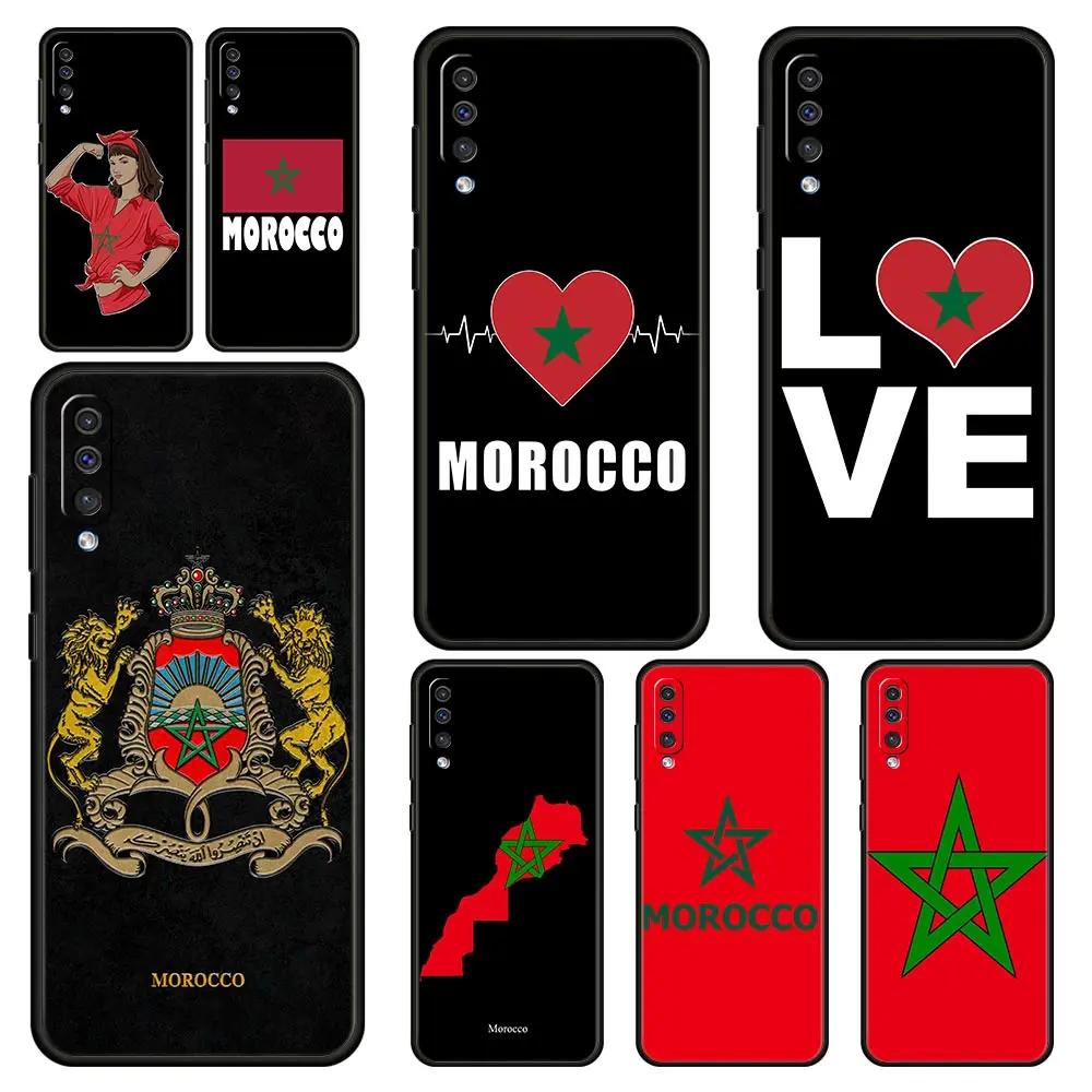 Funda de teléfono de fútbol con bandera de Marruecos para Samsung Galaxy, funda de silicona para Samsung Galaxy A52, A50, A70, A10, A30, A40, A20S, A20E, A02S, A12, A22, A72, A32, 5G, A04s
