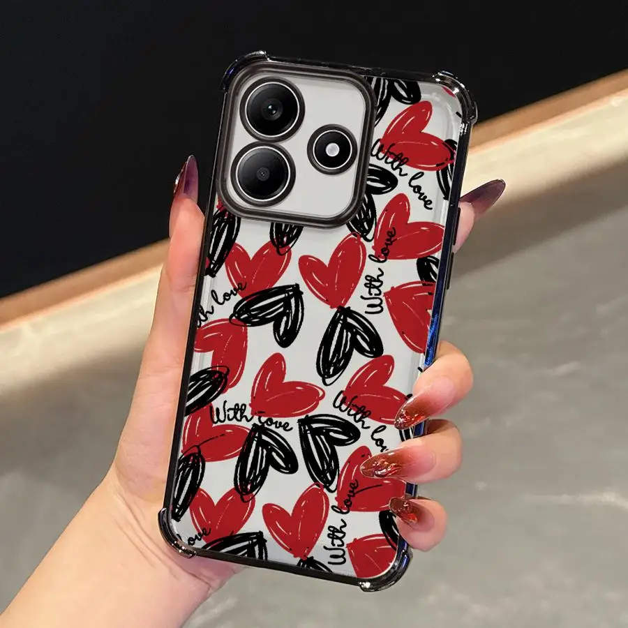 Funda para Redmi Note 11 12 13 10 Pro 9S 10s 11s 10 Lite 14 Pro Plus cubierta transparente corazón de amor creativo - imagen 2