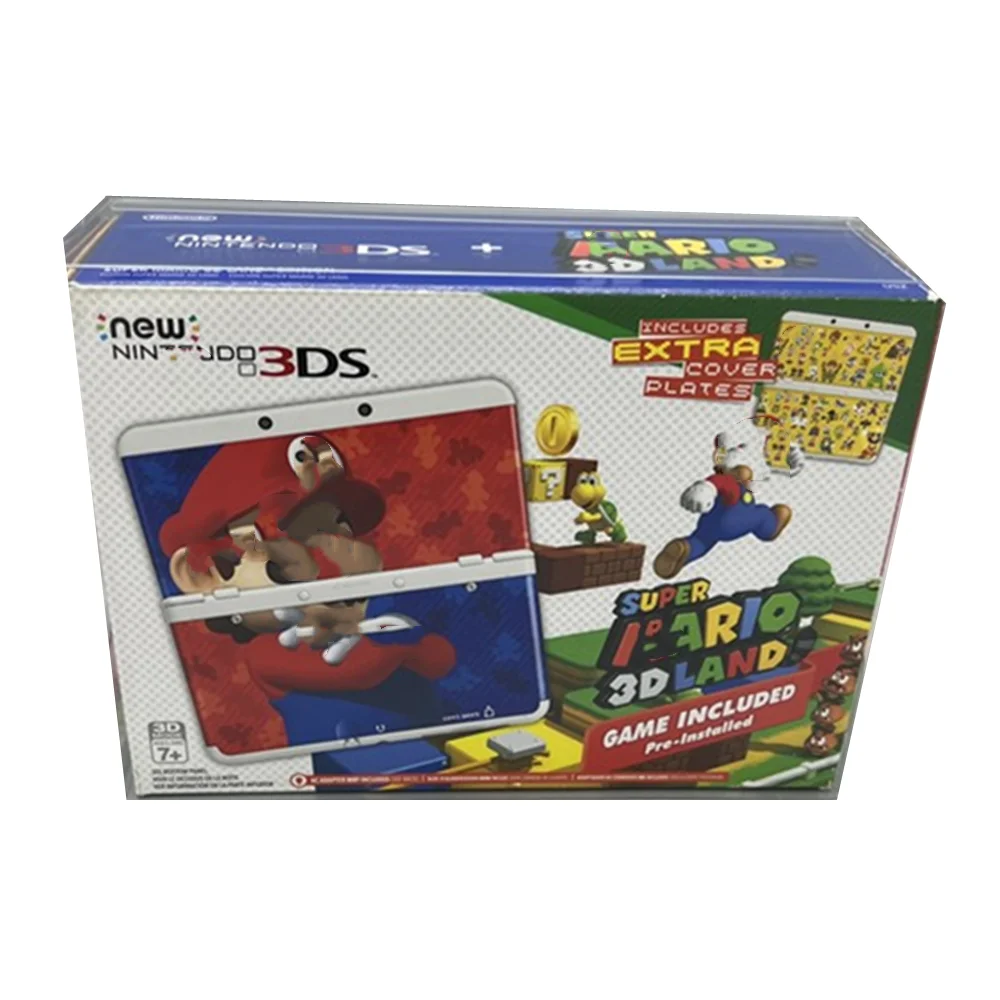 Protector de caja transparente para Nintendo 3DS, caja de almacenamiento TEP, estuche de exhibición transparente, nueva versión americana