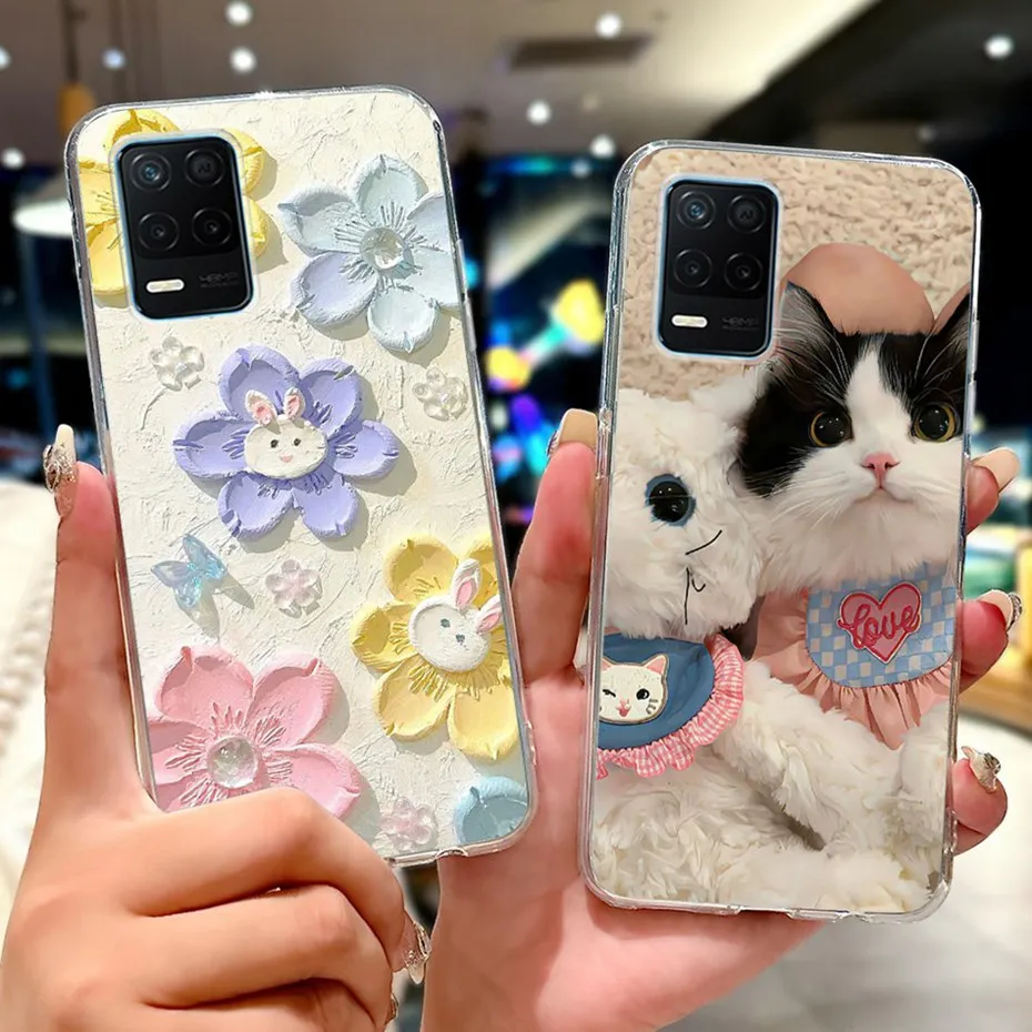 Nuevo diseño de funda de teléfono para Realme 8 5G (RMX3241), funda trasera delgada de TPU transparente para Realme V13 5G Realme8 5G, fundas de silicona suave - imagen 2