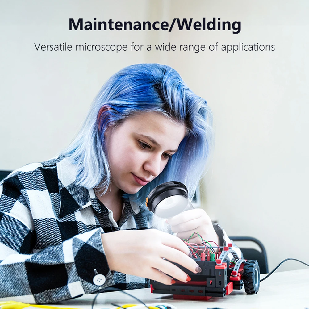 Microscopio Digital con aumento de 500X, pantalla IPS de 2 pulgadas, microscopio portátil de mano, cámara para reparación de relojes y joyería - imagen 3