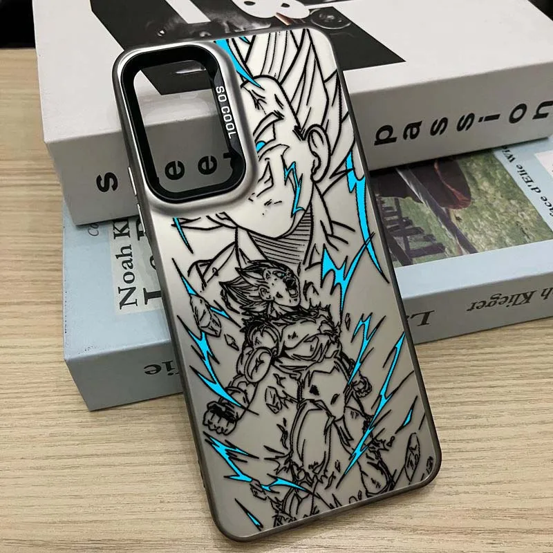 D-Dragon Ball Vegeta Cool Anime funda para Redmi Note 14 13 12 11 10 9 8 Pro Plus funda de teléfono plateada colorida - imagen 4