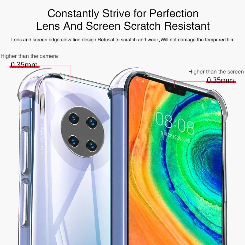 Funda de teléfono transparente para Huawei Mate30 Mate 30 30E Pro Lite 30Pro 30Lite 5G Airbag a prueba de golpes funda trasera Original de silicona suave y fina - imagen 3