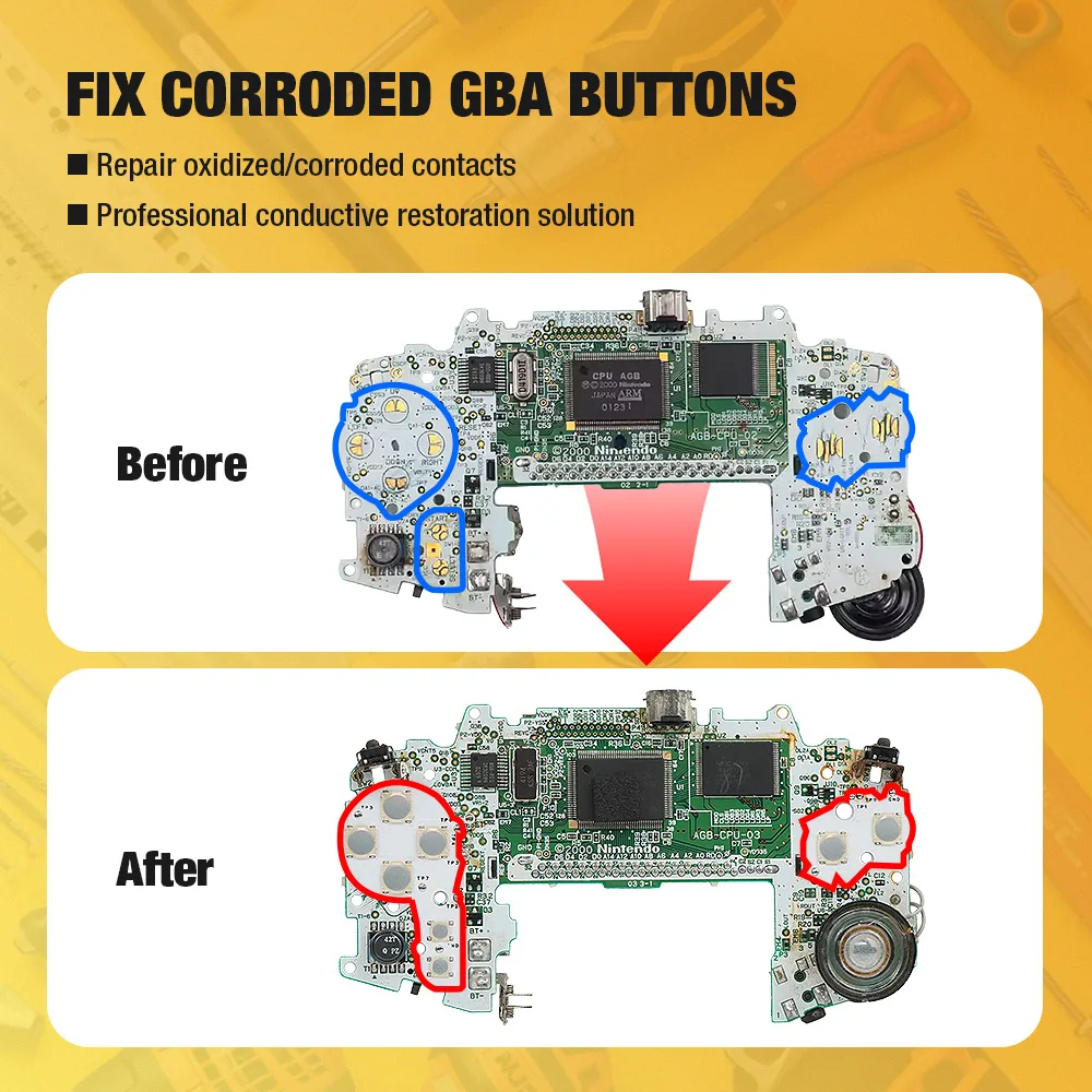 Modificar el Kit de botones de membrana de cambio GameBoy para consola GBA, botón de máquina de cambio para llave SP de cambio GBA