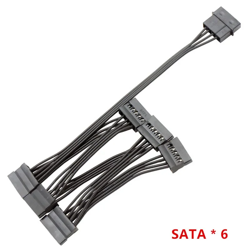 Cable divisor de corriente IDE a SATA, LP4 IDE de 4 pines a Cable Y de extensión de línea de conversión de energía SATA de 5x15 pines para disco duro