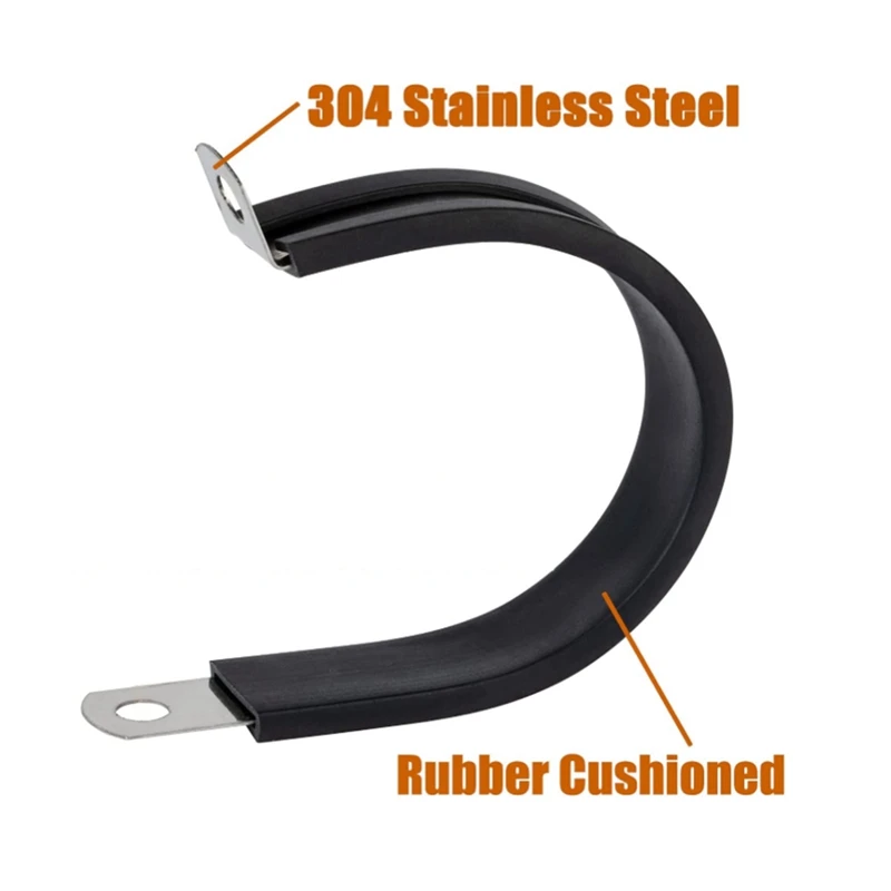 Abrazadera de Cable de acero inoxidable, estante de tubería de acero inoxidable duradero, blanco y negro, 13Mm, 48 piezas - imagen 3