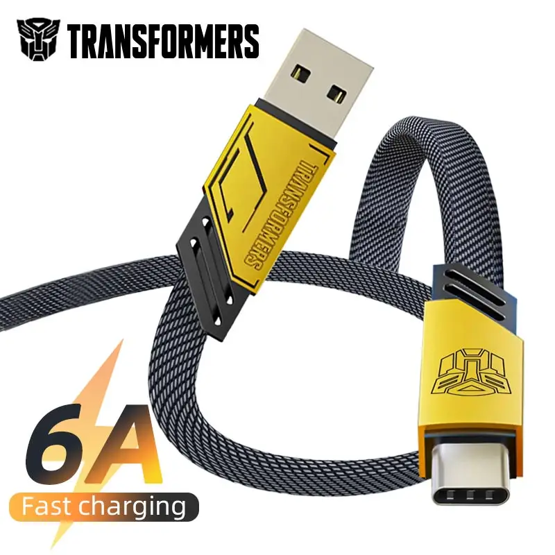 Transformadores 6A Cable USB Cable USB tipo C para Samsung Xiaomi carga rápida USBC Cable de cuerda trenzada Cable de teléfono móvil Cable de 1,5 M
