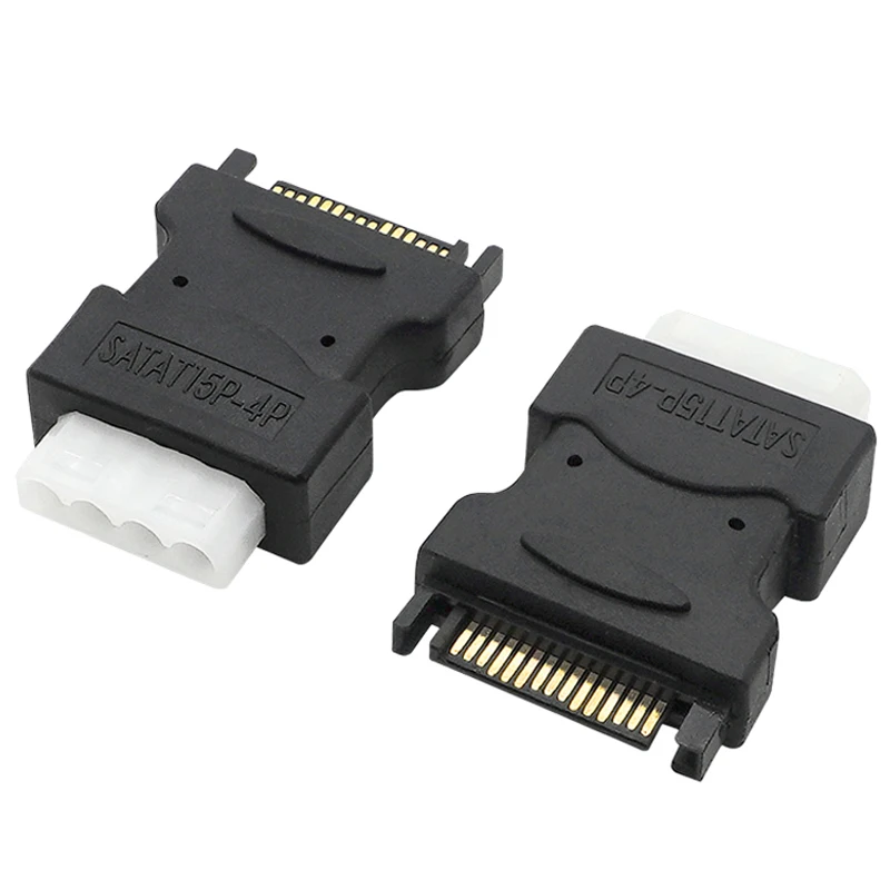 1 Uds 15 pines SATA macho a 4 pines Molex PC IDE hembra adaptador de enchufe de soporte de energía adaptador convertidor de disco duro negro o blanco - imagen 4