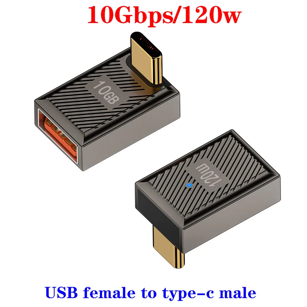 Adaptador USB 3,1 de 120W y 10Gbps, convertidor hembra tipo C a USB-A tipo C para Macbook, Xiaomi, Huawei, Samsung, adaptación de datos - imagen 2