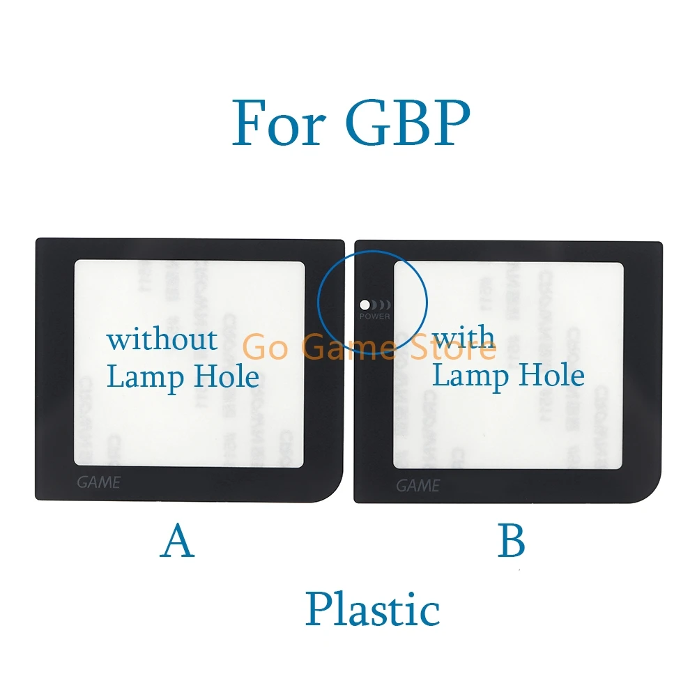 Lente de pantalla de plástico para Gameboy Pocket GBP, Protector de pantalla, cubierta de lente con/sin orificio para lámpara, 2 uds.