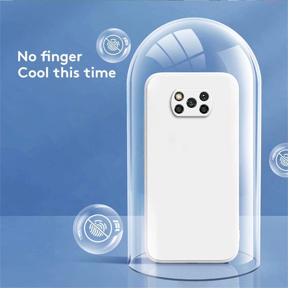 Funda cuadrada para Xiaomi POCO X3 Pro NFC, protección de cámara cuadrada de silicona líquida X3Pro X3NFC, funda fina suave de lujo - imagen 3