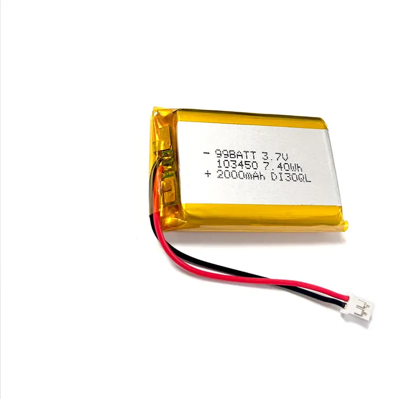 10 baterías de polímero de 2000 mAh. 103450 103550 Baterías de litio Lipo de 3,7 V JST PH2.0 enchufe de 2 pines para máquina Pos Mini impresora GPS - imagen 5