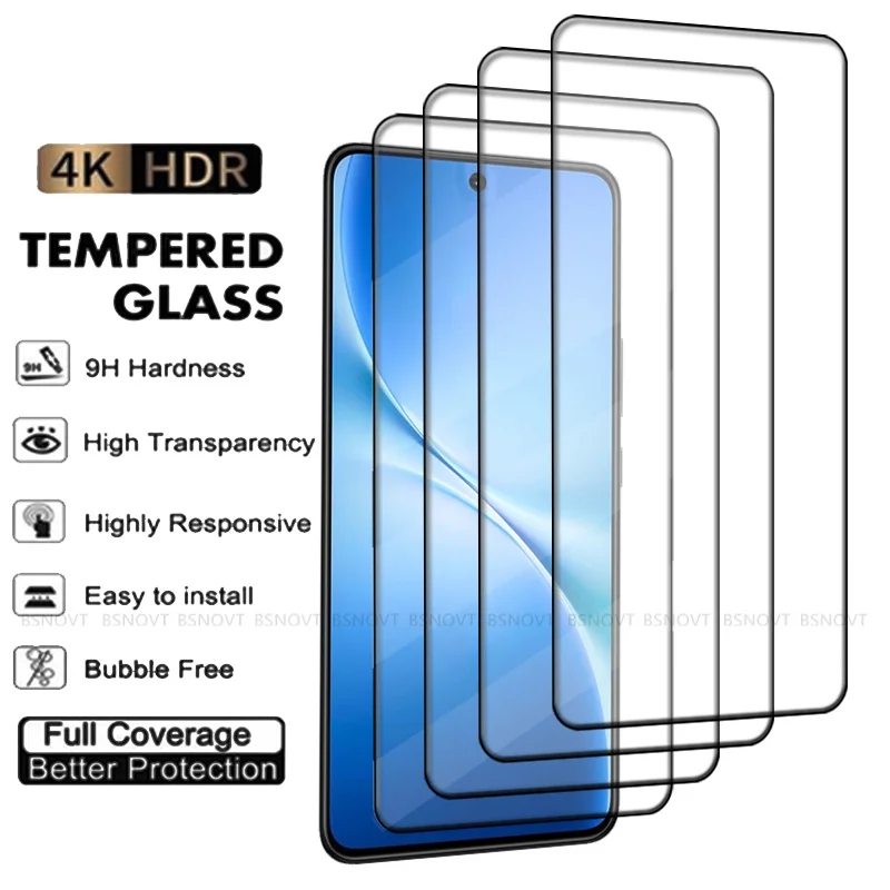 1/2/3/4 Uds para Vivo V60 Lite vidrio Vivo V60 Lite vidrio templado protector de cubierta completa pegamento 9H HD Protector de pantalla Vivo V60 Lite