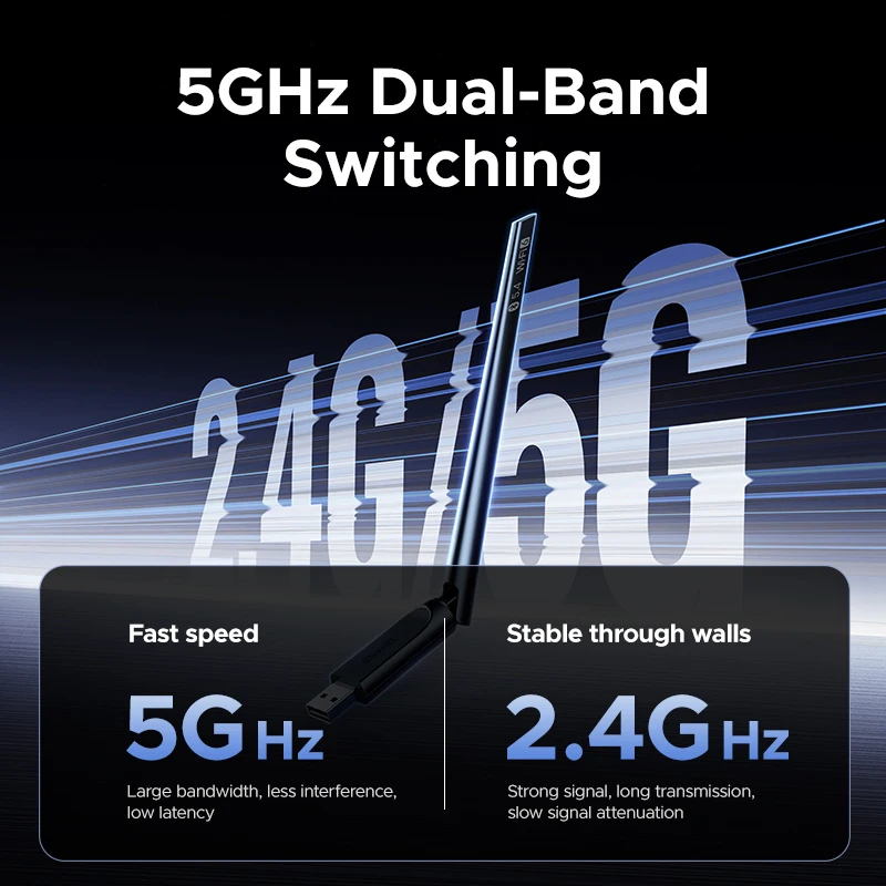 UGREEN-Adaptador WiFi Bluetooth AX900 BT5.4, 5G y 2,4G, adaptador Dongle WiFi6 de doble banda para PC de escritorio, accesorios para ordenador portátil, antena 6dBi - imagen 5