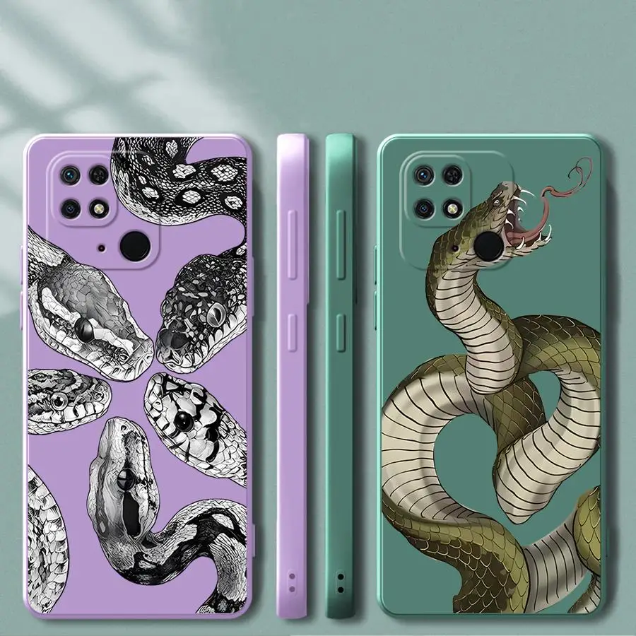 Funda de teléfono suave para Xiaomi Redmi 13C A2 10 9 8 12C K60 14C A3x K40 A1 patrón de serpiente genial
