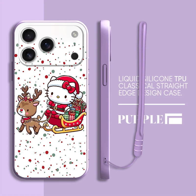 Funda para iPhone 17 Air 7 8 16 14 15 Plus XR 11 12 13 Pro Max XS 16e Funda blanda Lindo Personaje Navidad - imagen 4