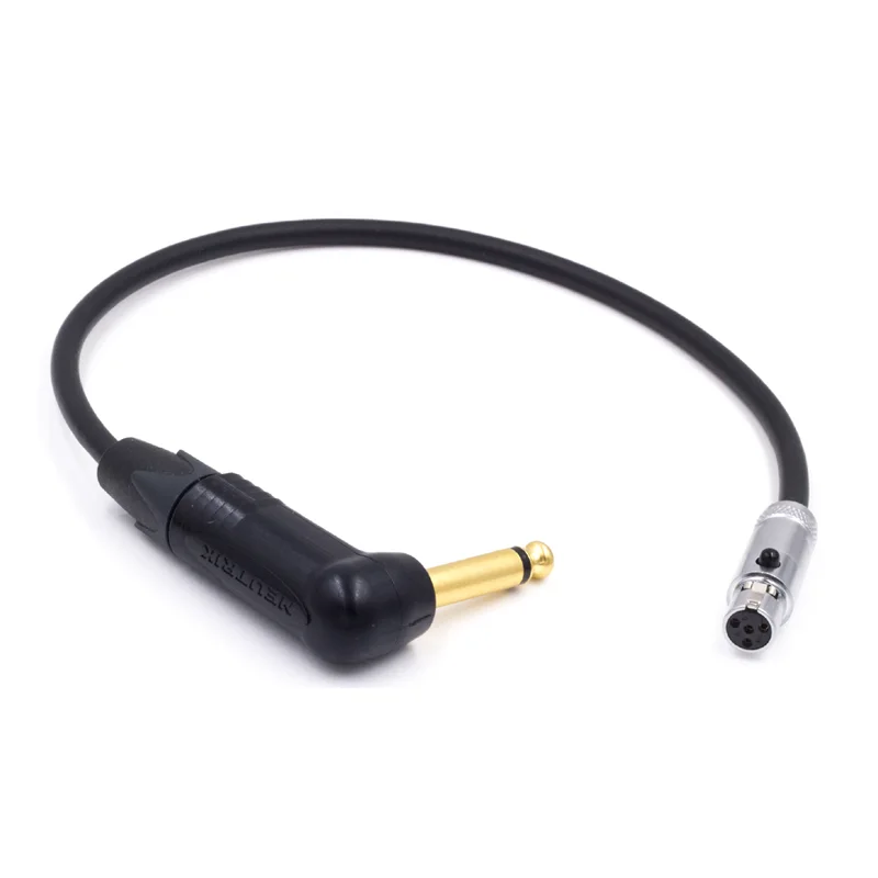 Ángulo 6,35mm TRS a 4 pines Mini XLR hembra TA4F Cable para SHURE Raxikol MIPRO Line6 bajo guitarra inalámbrico riñonera Piano eléctrico - imagen 2