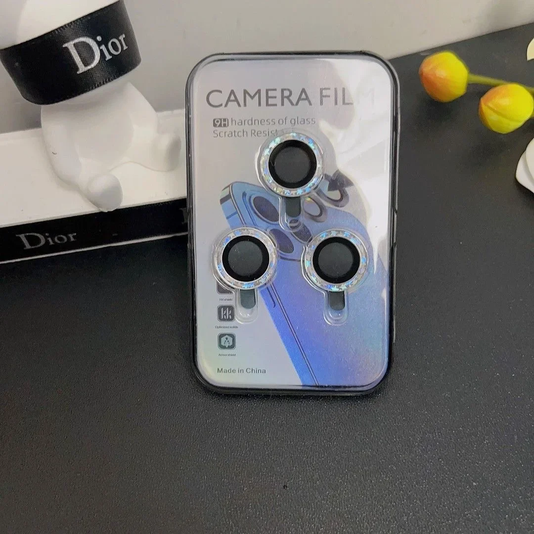 2-3 uds protección de lente de cámara de diamante colorido para IPhone 17 Pro Max Protector de pantalla de lente de vidrio templado de Metal para 15 16 - imagen 5