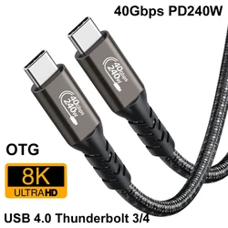 Cable USB-C USB4 de 40 Gbps y 240 W, compatible con Thunderbolt 4